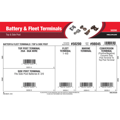 Battery & Fleet Terminals Assortment (Top & Side Post)