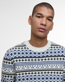 Maglione girocollo Easdale Fair Isle Whisper White