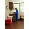 Rubbermaid Commercial, Legacy, 8gal, Plastic, Red, Square, Receptacle