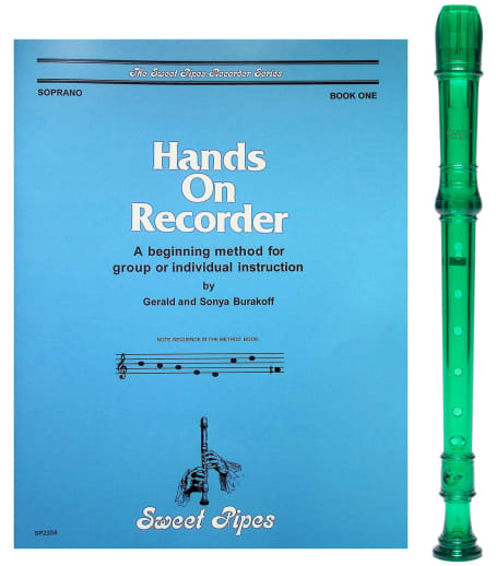 Hands On Recorder Book with Green Canto Recorder