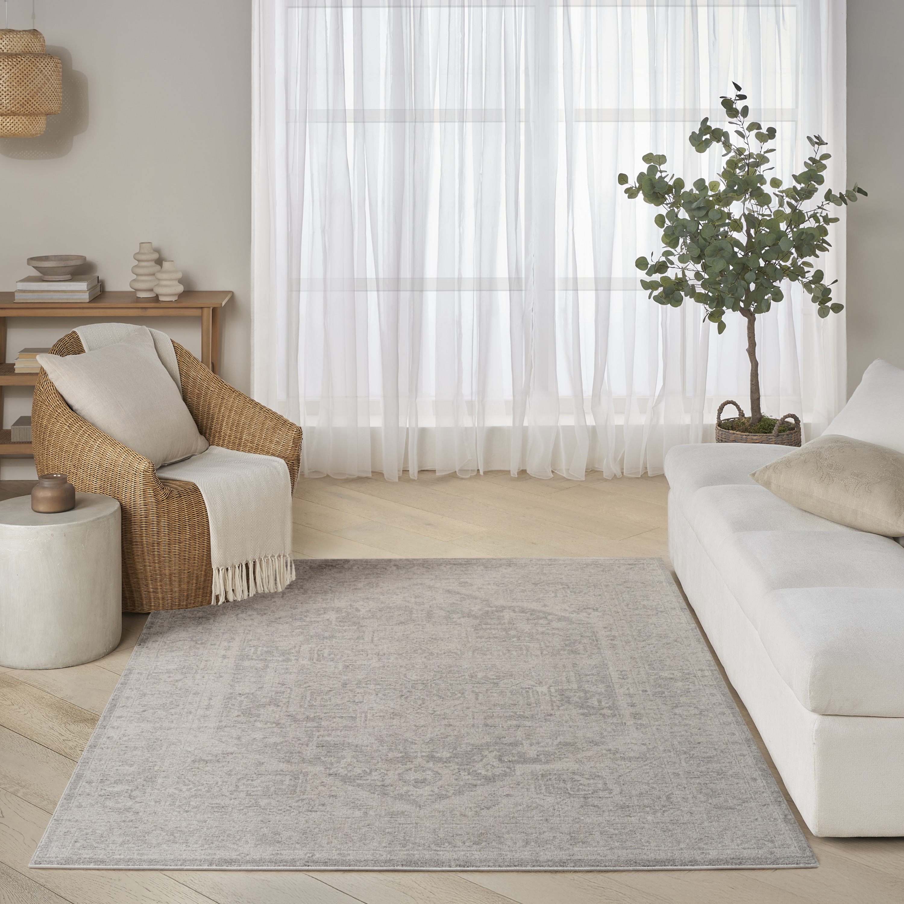 DKNY Pure Shades 4' x 6' Grey Vintage Indoor Rug