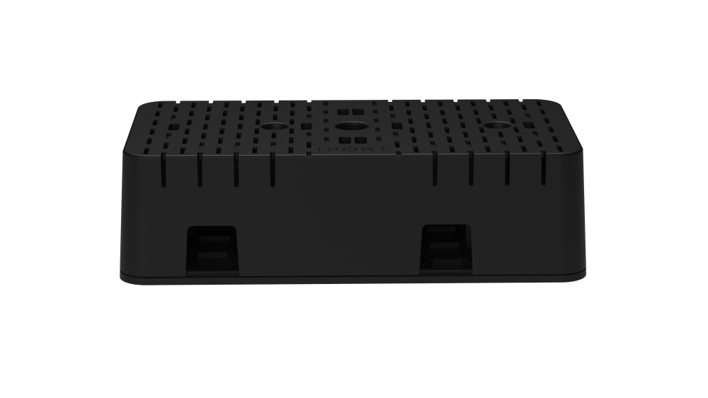 PoE+ SecureMount is an enclosure that provides a safe place for 1 or 2 PoE+ Network Adapters. It's mounting plate can be secured under a table or somewhere safe, and the top case has two snap in cavities for the adapters along with cable routing channels to prevent any unwanted cable tugs. Once installed, LEDs from the PoE adapters inside are easily visible through the top.