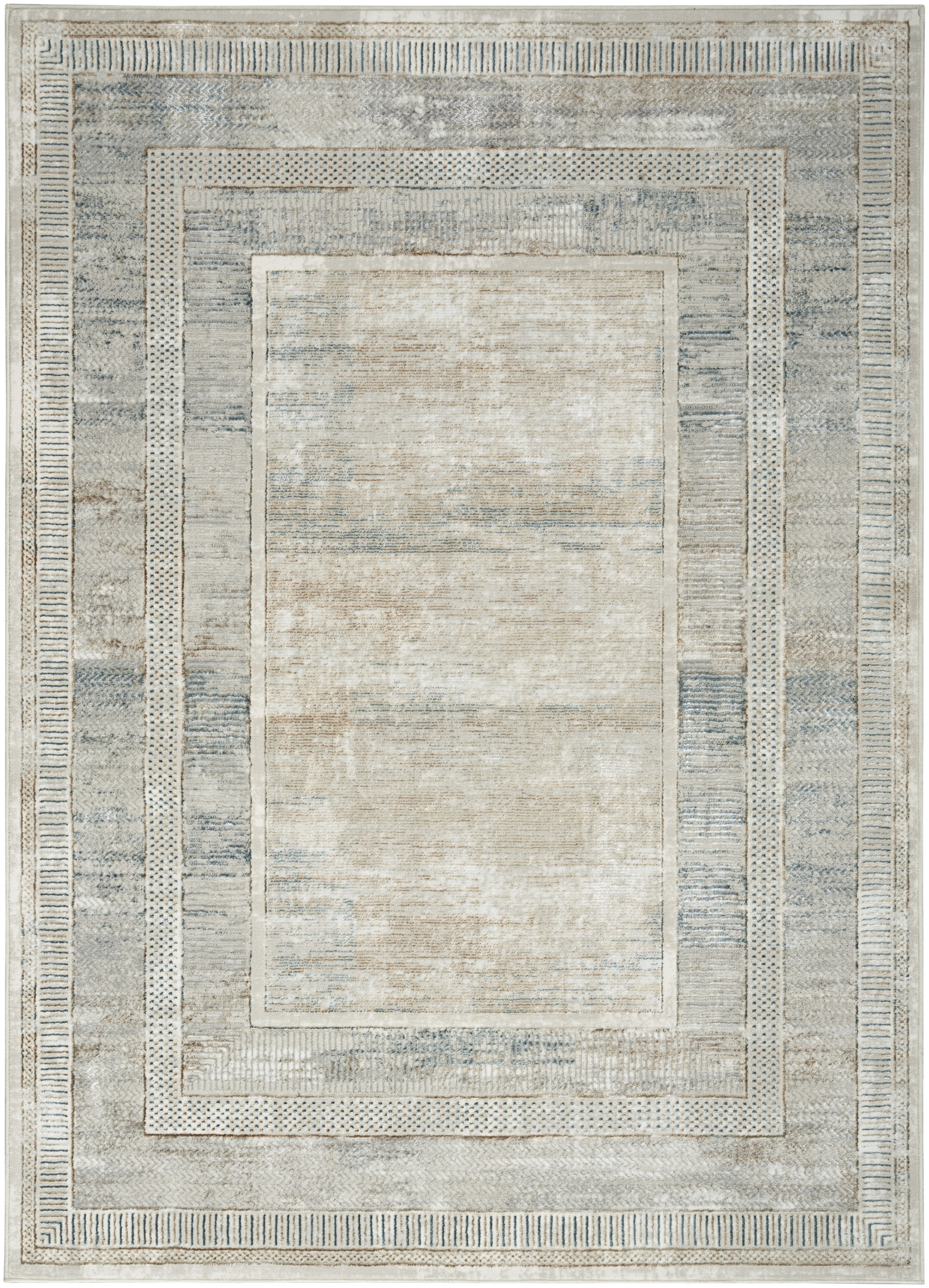 Nourison Glitz 5'3" x 7'3" Ivory Multicolor Modern Indoor Rug