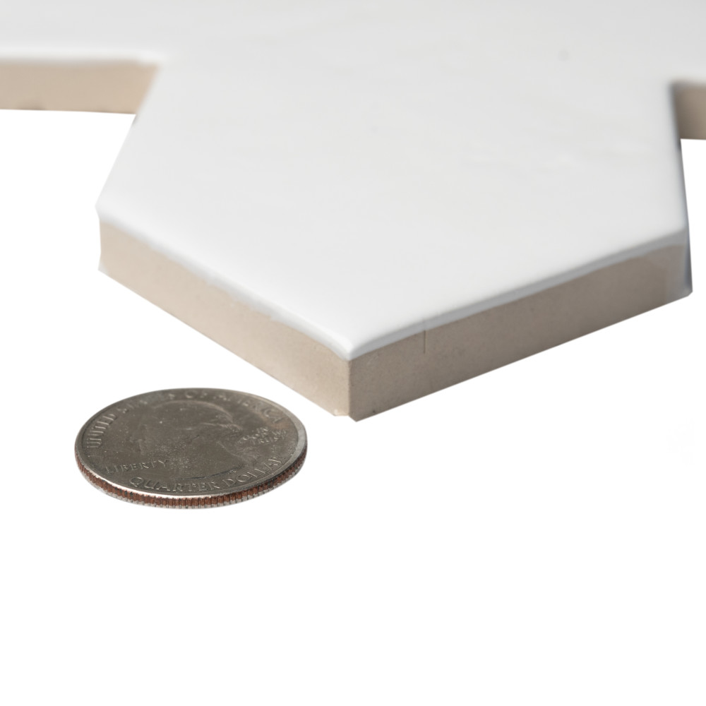 Argile Star Bianco with Cotto Cross 7 in. x 14 in. Porcelain Floor and Wall Tile