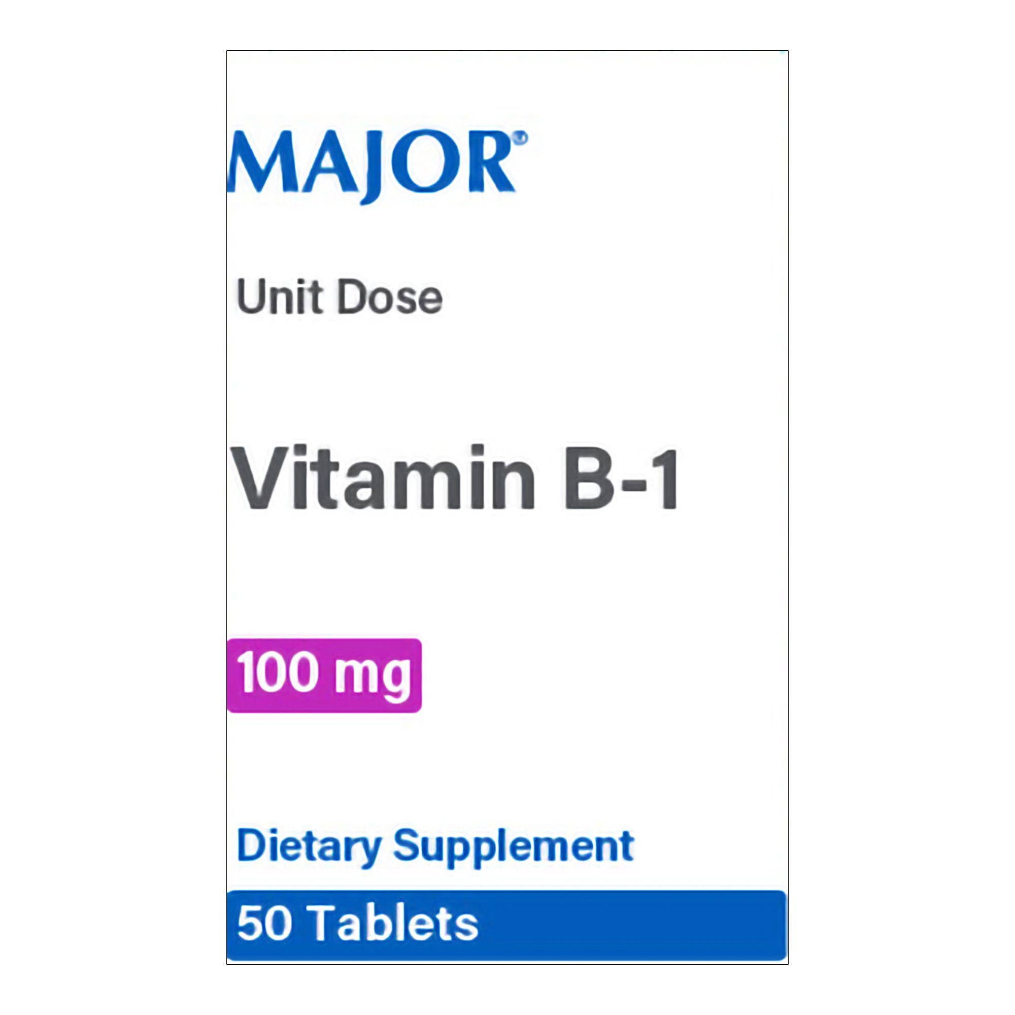 Vitamin Supplement Vitamin B1 100 mg Strength Tablet 50 per Box