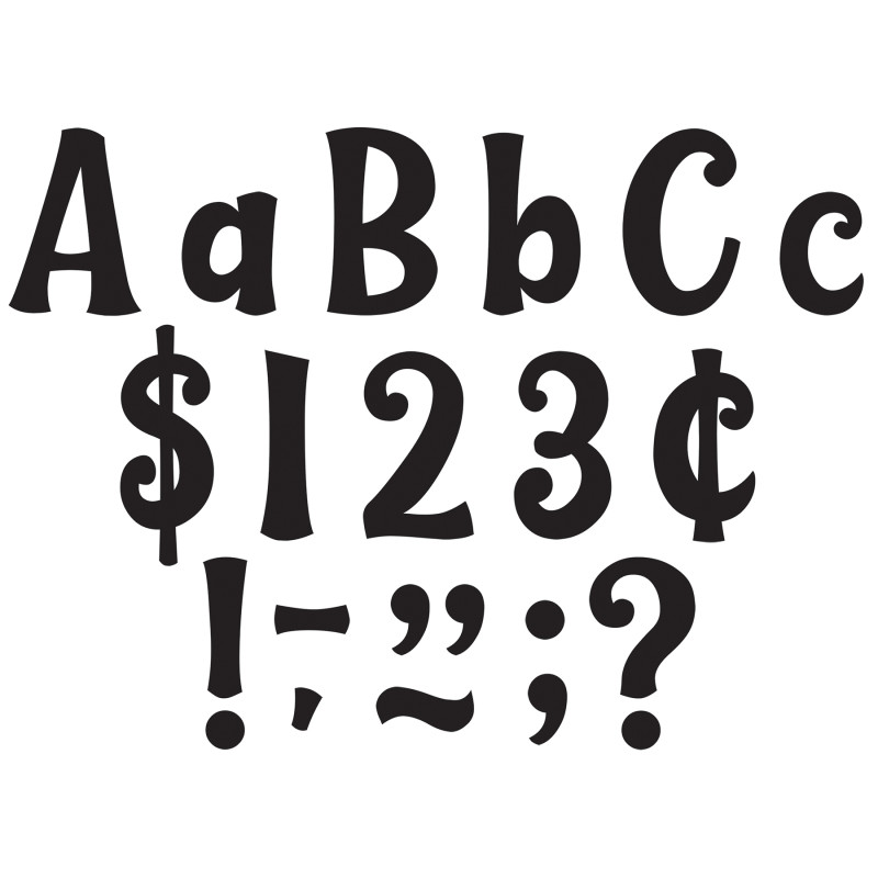 Black 4" Wild Whimsy Letters Combo Pack, Pack of 270