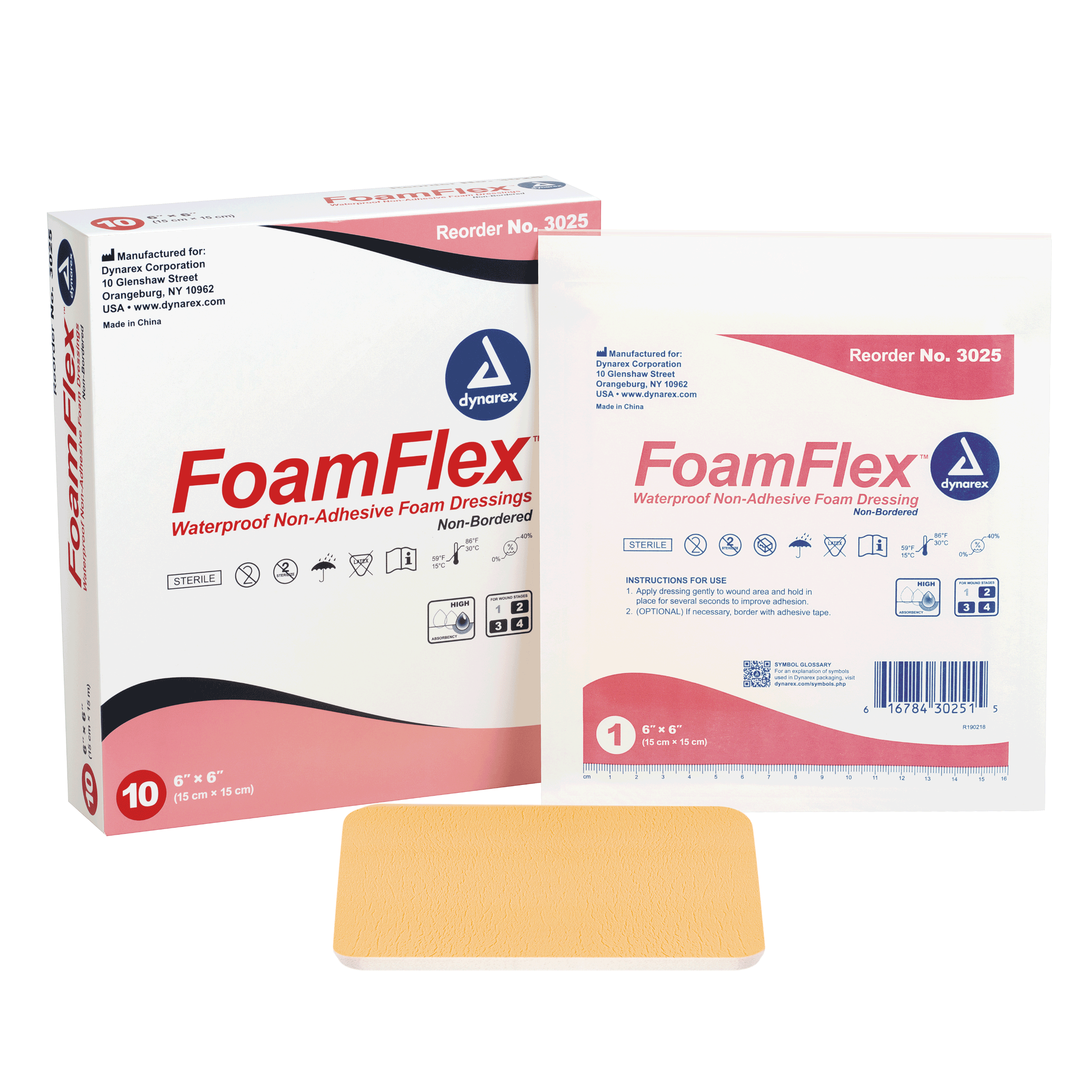 FoamFlex™ Non-Adhesive Waterproof Foam Dressing - 6