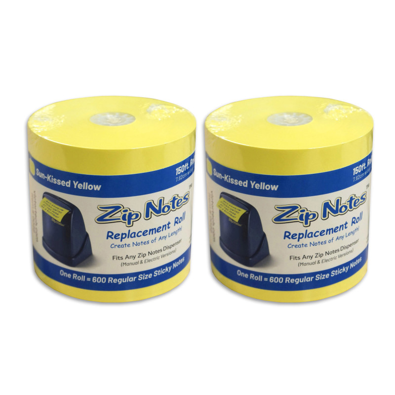 Zip Notes Refill Paper, Yellow, Pack of 2