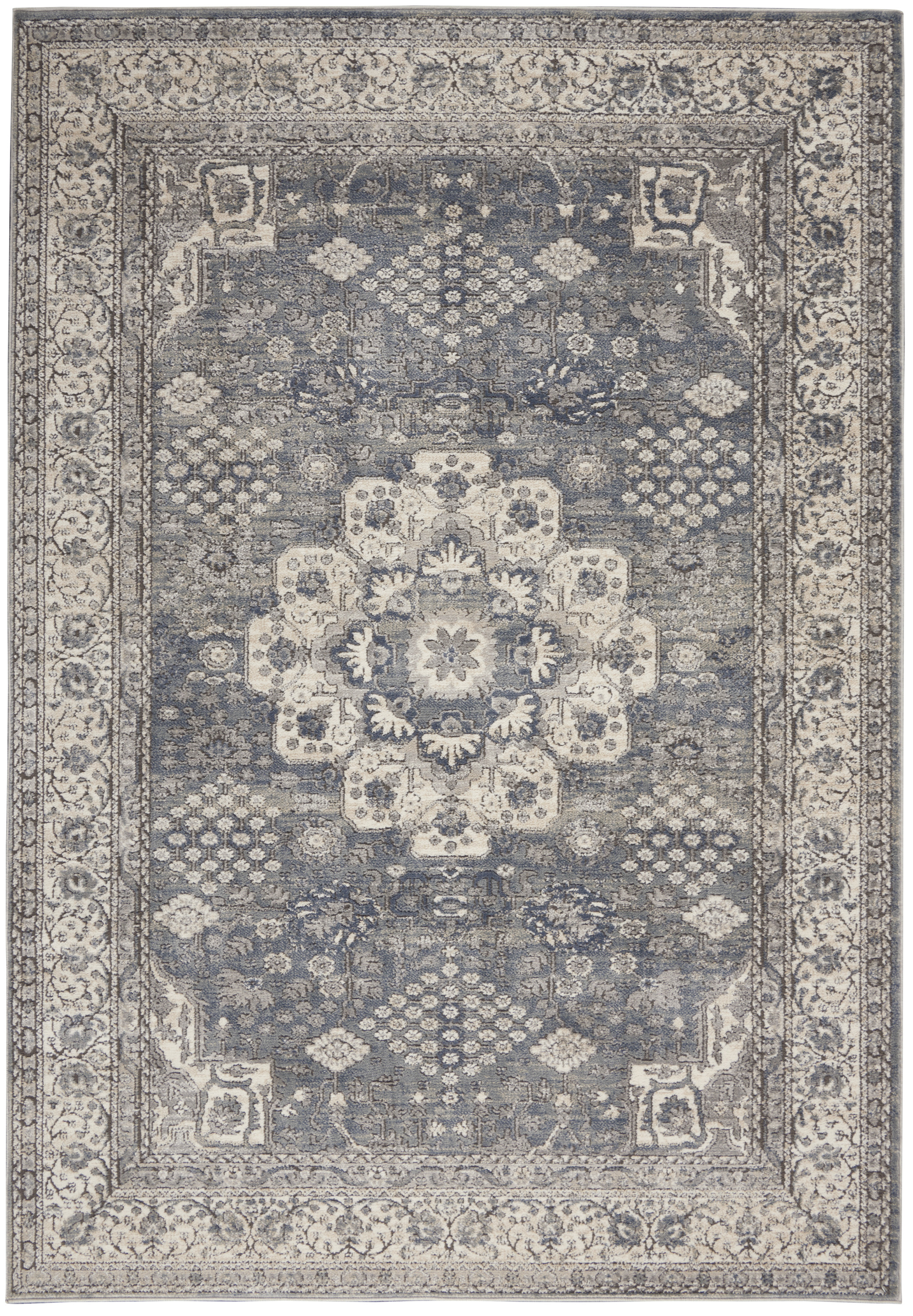 Nourison Quarry 3'9" x 5'9" Grey Ivory Vintage Indoor Rug