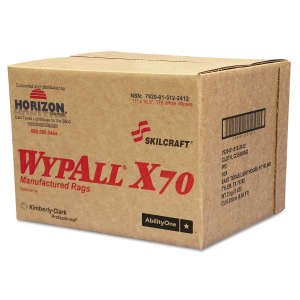 NSN7920015122412, AbilityOne®, SKILCRAFT WYPALL X70, 1 ply, 11.00"x16.50", Paper, Industrial Wipers, White