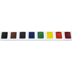 Half Pan Watercolor Refill Tray, 8 Colors, 3 Trays