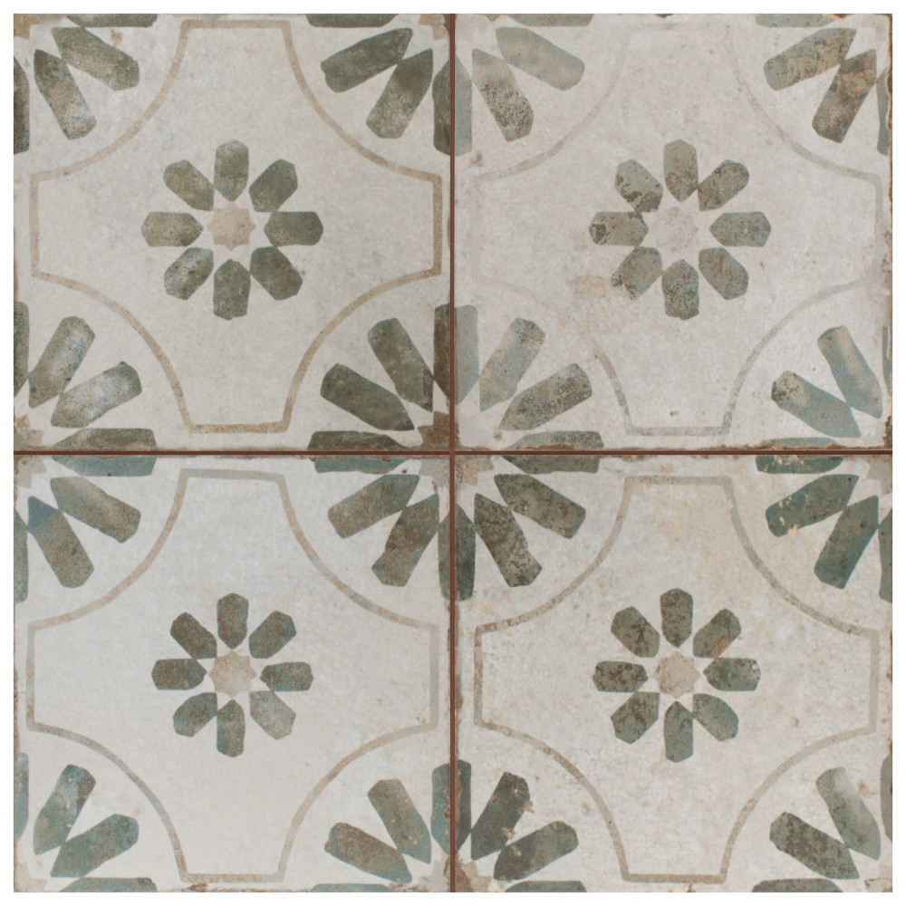 Kings Blume Sage 17-5/8 in. x 17-5/8 in. Ceramic Floor and Wall Tile