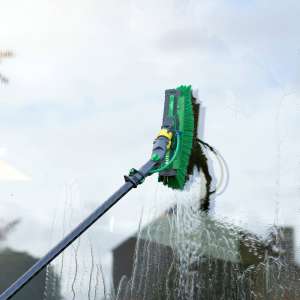 Unger, nLite, 16" Power Brush, Flagged Nylon Bristles, Green