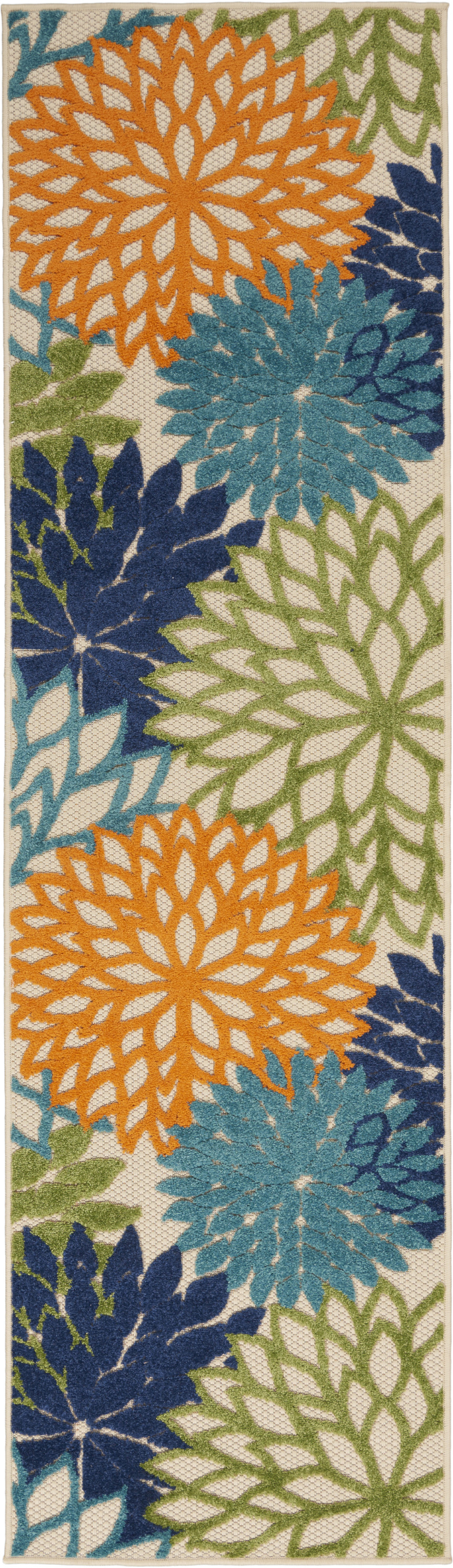 Nourison Aloha 2'3" x 10' Multicolor Tropical Rug