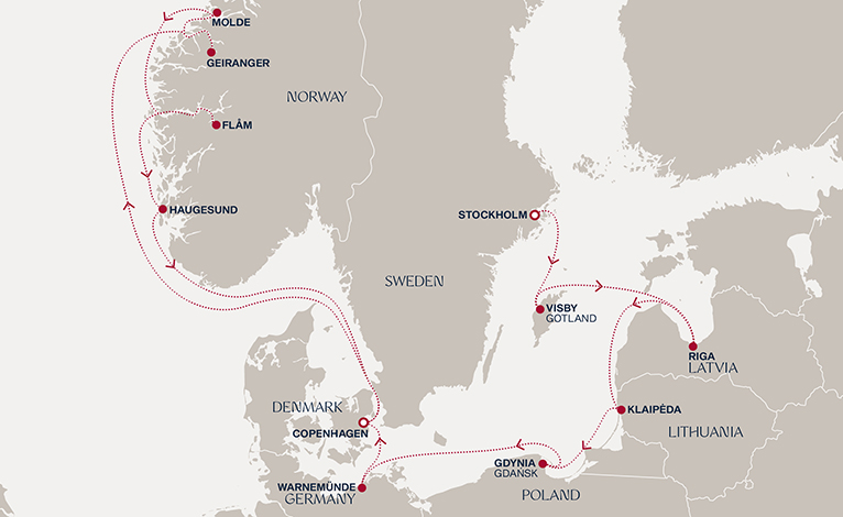 Itinerary map