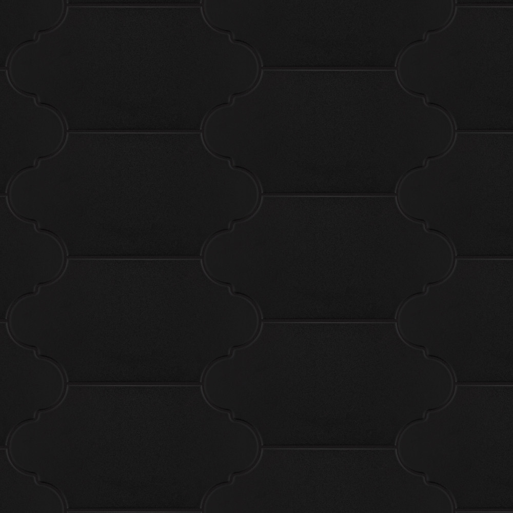 Textile Basic Provenzal Black 6-1/4 in. x 12-3/4 in. Porcelain Floor and Wall Tile