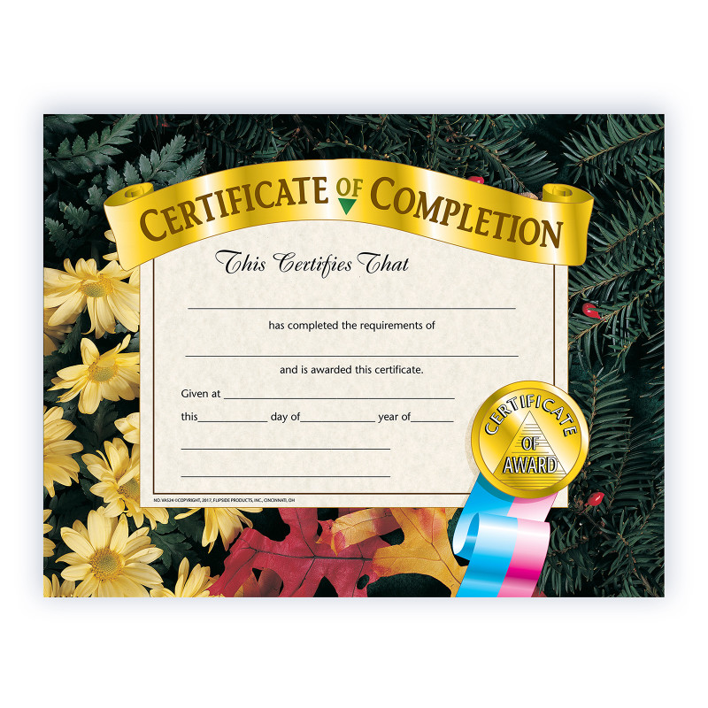 Certificate of Completion, 8.5" x 11", Pack of 30