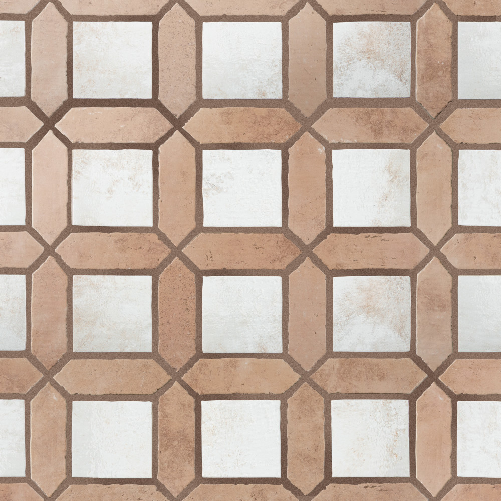 Picket Arenta Cotto with White Square 14-5/8 in. x 22-1/2 in. Porcelain Floor and Wall Tile
