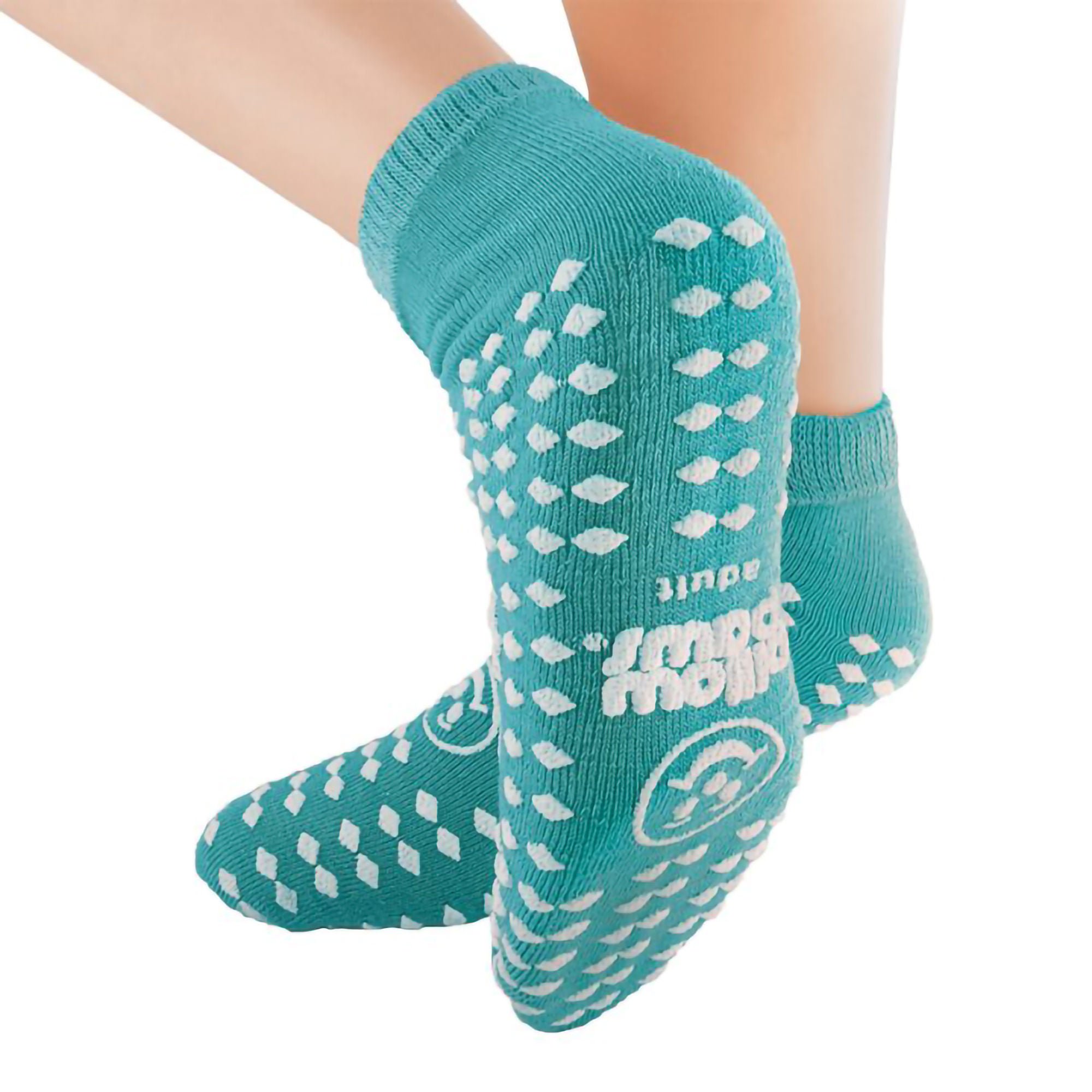 Pillow Paws® Slipper Socks Double Print, One Size Fits Most, Teal