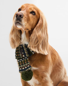 Marlow Fair Isle Dog Scarf Olive