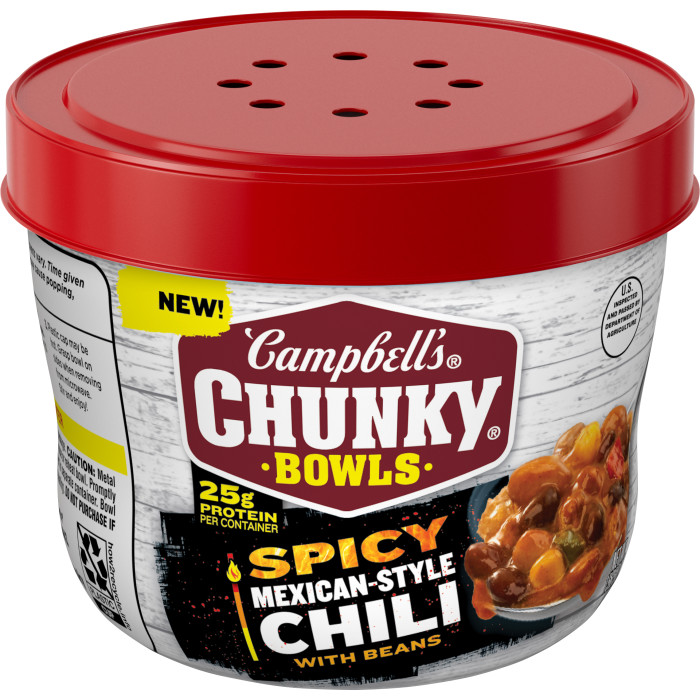 Spicy Mexican-Style Chili with Beans Microwavable Bowl