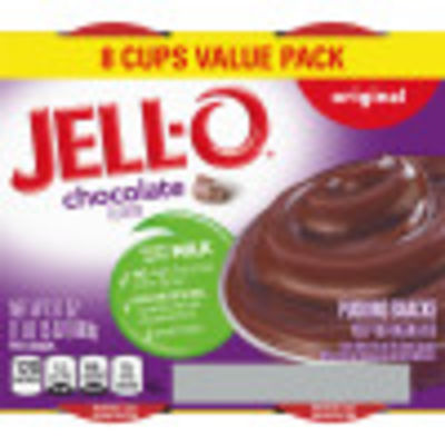 Jell-O Original Chocolate Pudding Snacks Value Pack, 8 ct Cups
