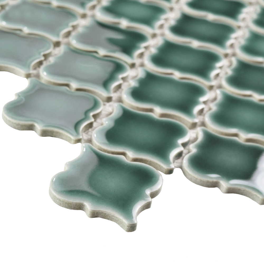 Hudson Tangier Emerald 12-3/8 in. x 12-3/8 in. Porcelain Mosaic Tile