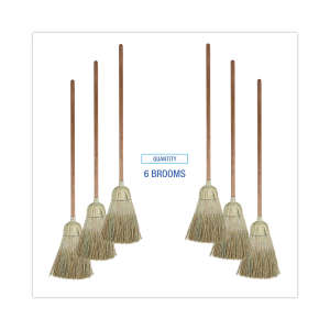 Boardwalk, 8in, Corn/fiber Brooms, Corn Bristles, Gray
