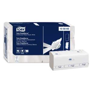 Tork, PeakServe® Continuous™ Advanced, Folded Towel, Continuous, 1 ply, White