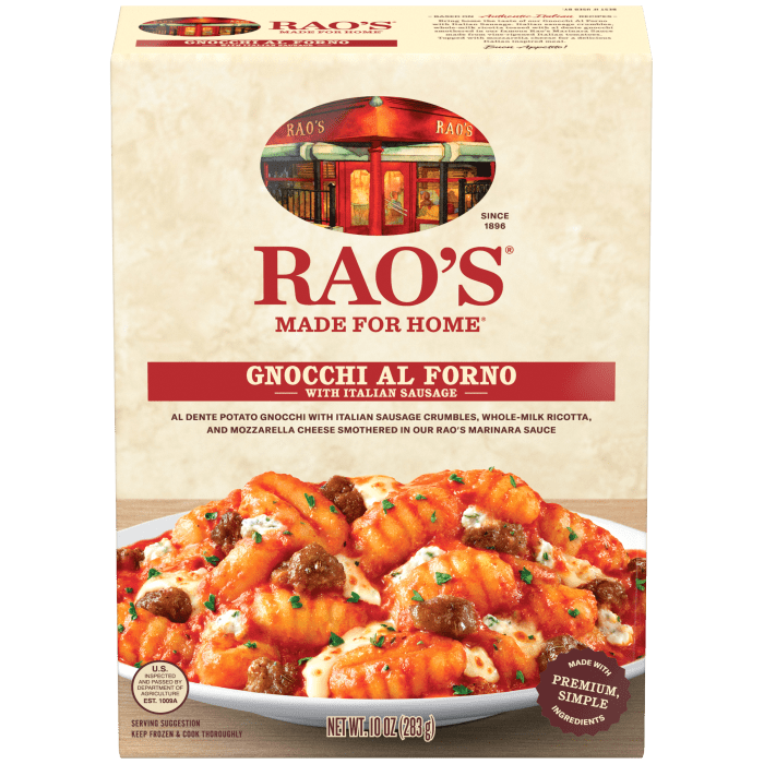 Gnocchi al Forno with Italian Sausage Frozen Meal, 10 oz - Back Image