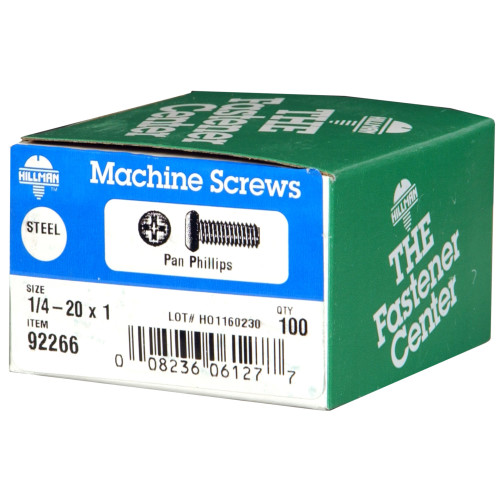 Zinc Pan Head Phillips Machine Screw 1/4