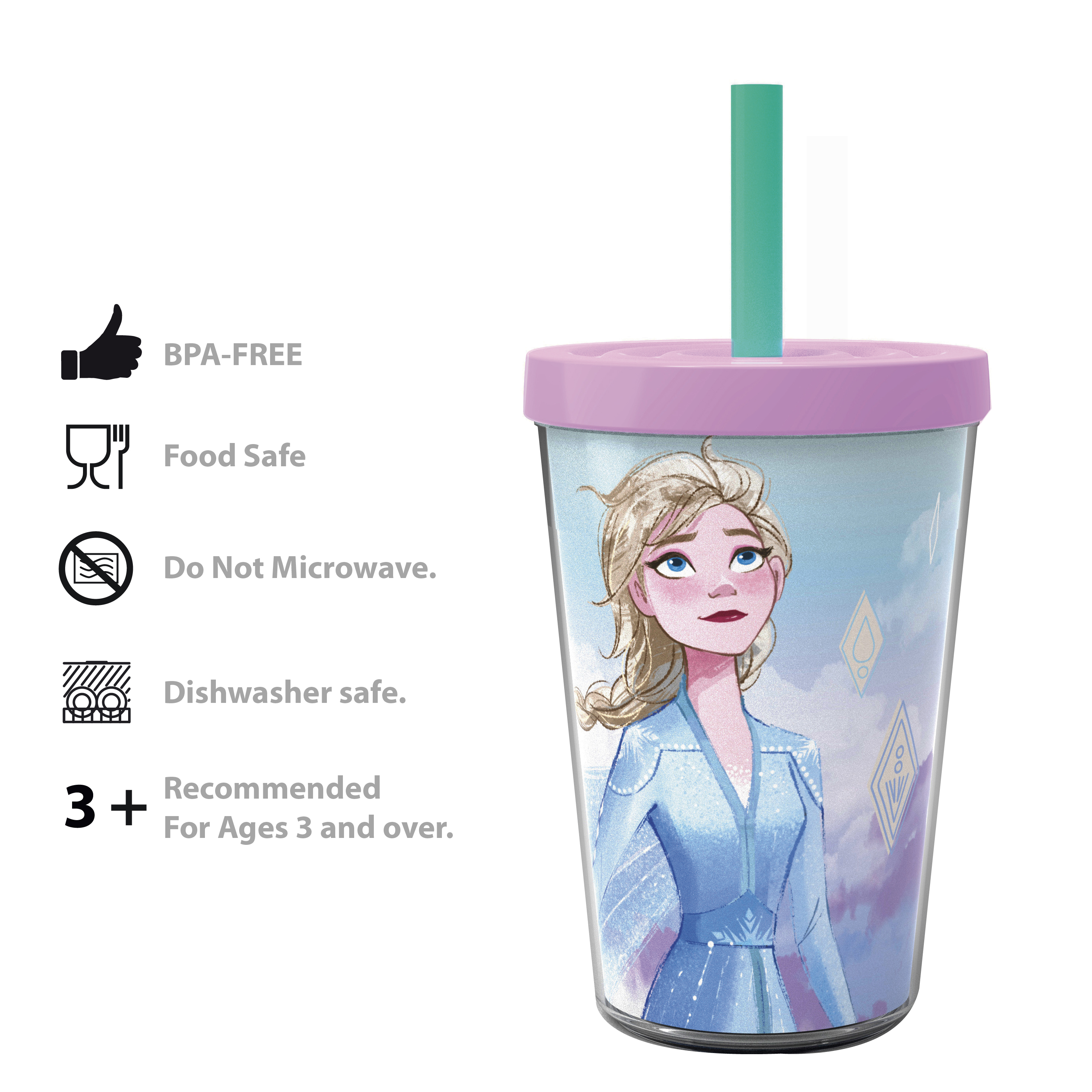 Disney Frozen 2 Movie 13 ounce Insulated Tumbler, Princess Elsa, 2-piece set slideshow image 5