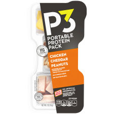 P3 Portable Protein Pack Chicken, Peanuts Cheddar Cheese, 2 oz Tray