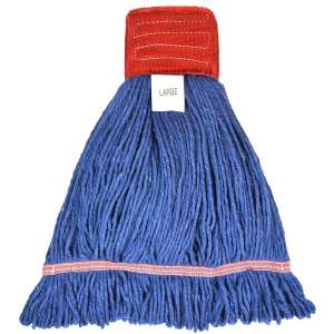 Hillyard, High Performance Blend Looped-End Wet Mop Head with 5" Headband, Large, Blue