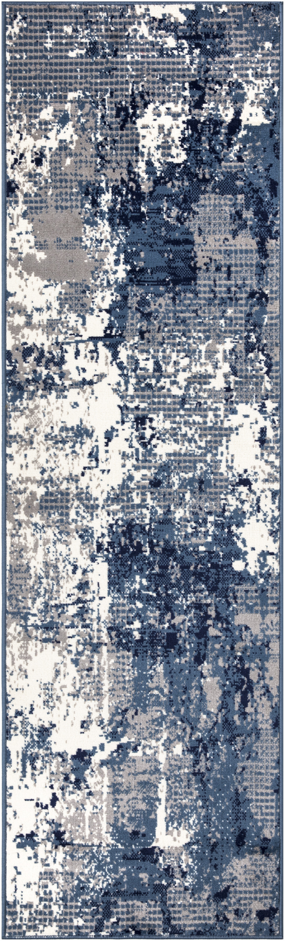 Nourison Grafix 2'3" x 12' Navy Blue Modern Indoor Rug