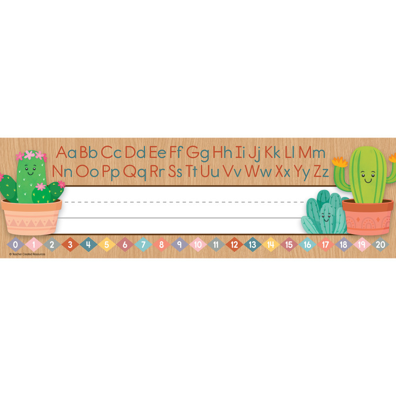 Happy Cactus Crew Flat Name Plates, Pack of 36