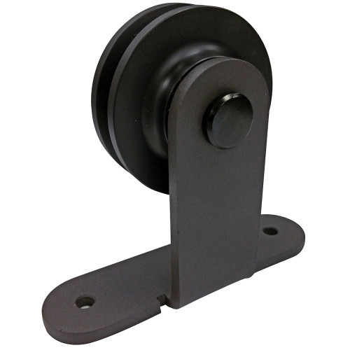 Black Top Mount Sliding Barn Door Hardware Kit