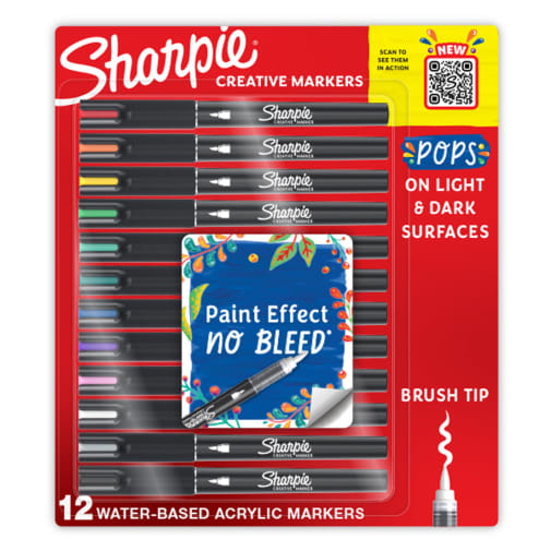 Sharpie Creative Markers Water Based Acrylic Brush Tip (set of 12)