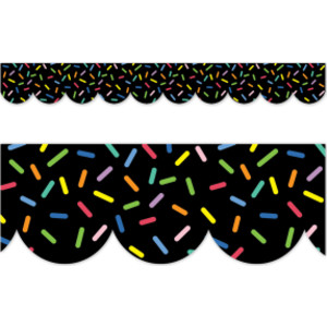 Core Decor Sprinkles on Black EZ Border, Bulletin Board Border, 48 Feet