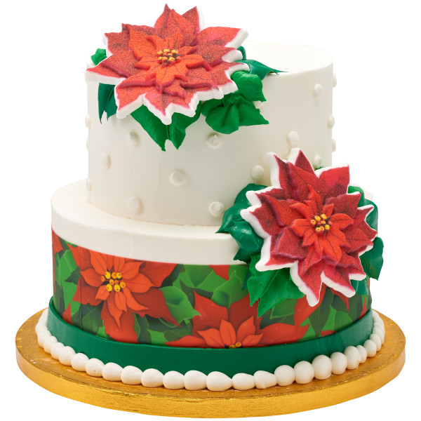 Poinsettias PhotoCake® Edible Image® Strips
