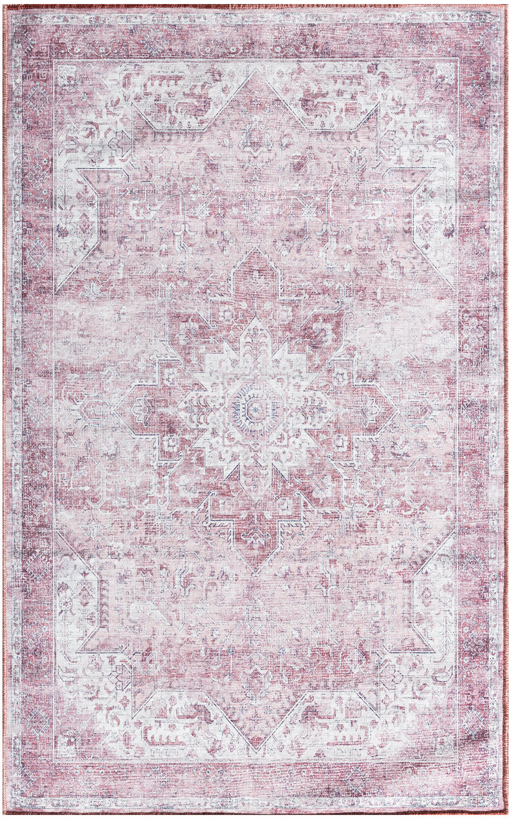 Nourison Nourison Washables 3' x 5' Pink Vintage Indoor Rug