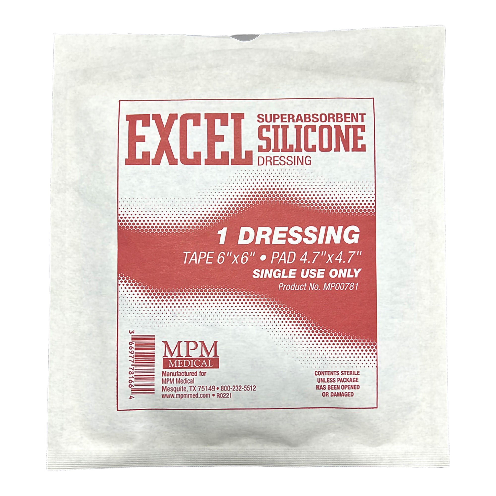 MPM Medical DRESSING, XCEL SAP SUPER ABSRBSIL 6X6" (10/BG 5BG/CS)