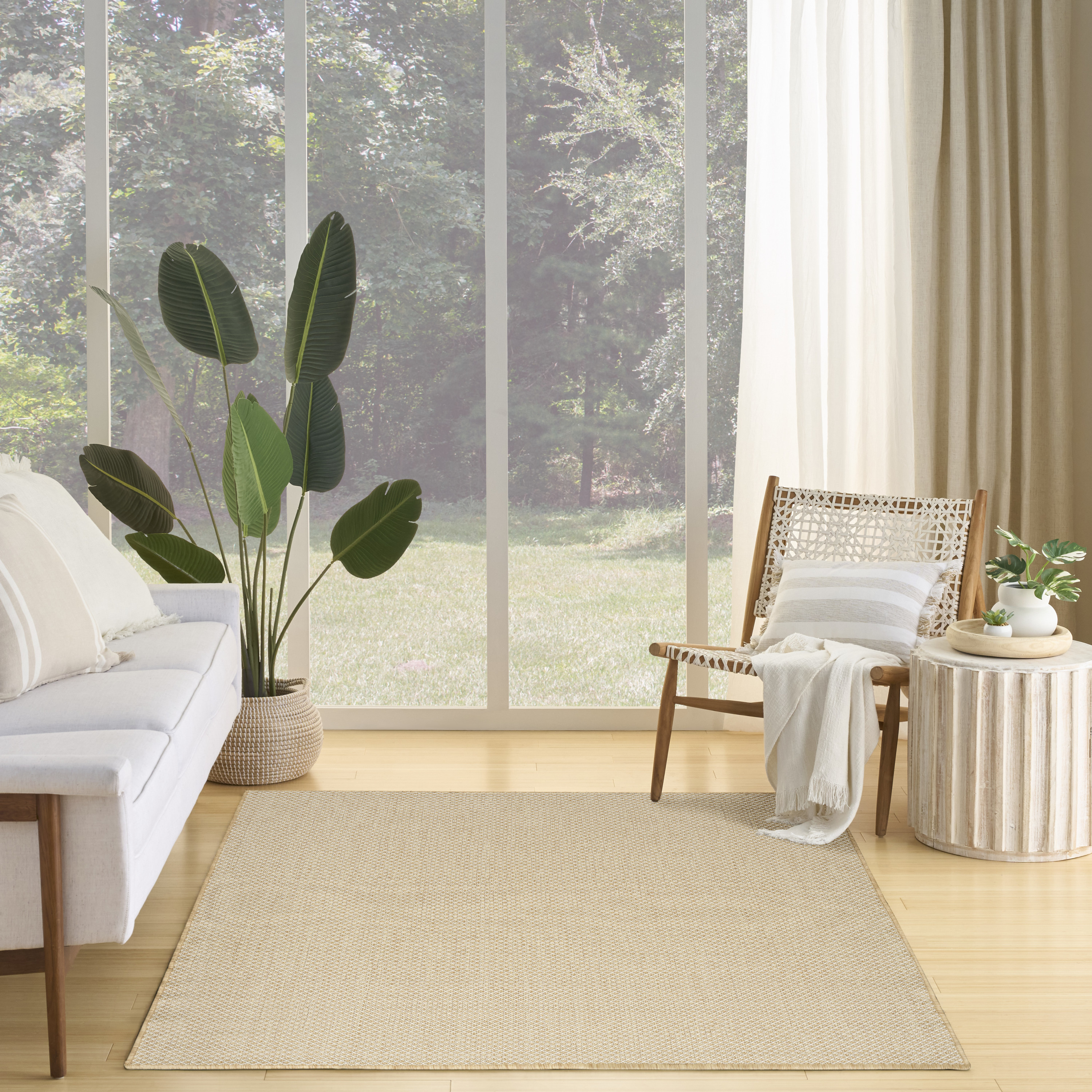 Nourison Courtyard 5' x 7' Natural Modern Rug
