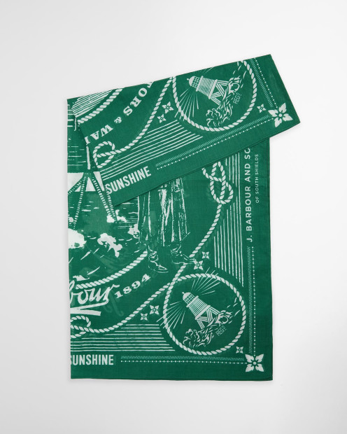 Barbour x Kaptain Sunshine Bandana Green