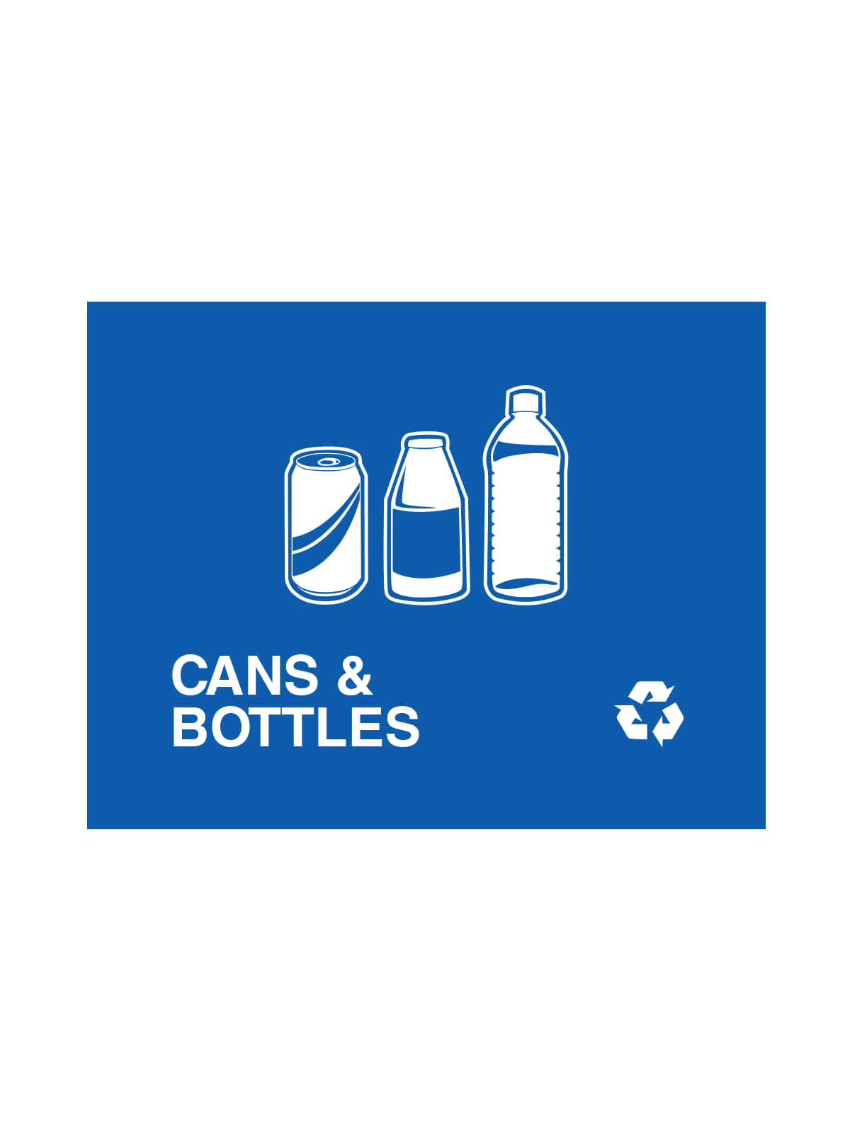 VISION – Sign – Cans & Bottles – Blue