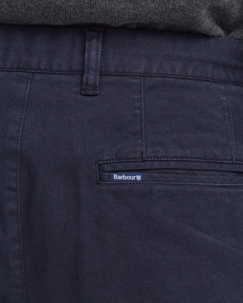 Washed Stretch Tailored Trousers Dark Navy