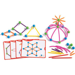 Skeletal Starter Geo Set - 144 Multicolored Pieces - 20 Double-Sided Activity Cards