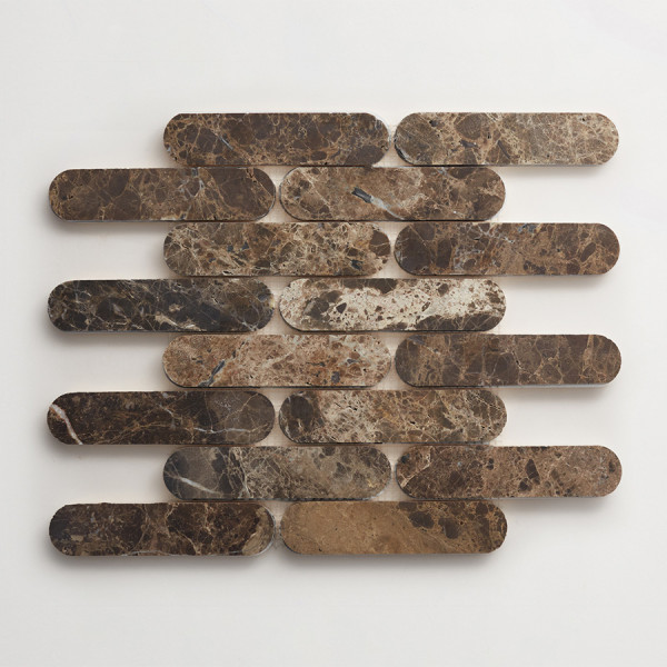 lapidary | oval petit mosaic sheet | iberian chocolate 