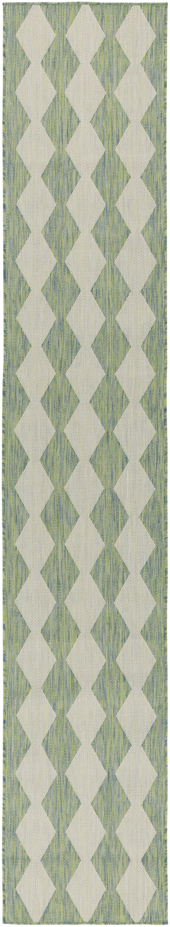 Nourison Positano 2'2" x 12' Blue Green Modern Rug