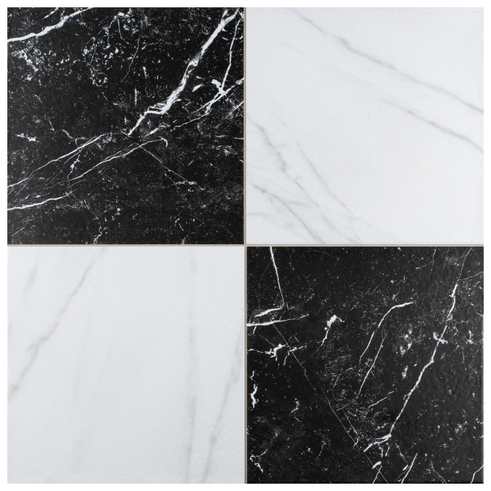 Sample – Merzoni Checker Ruzzini Porcelain Floor and Wall Tile